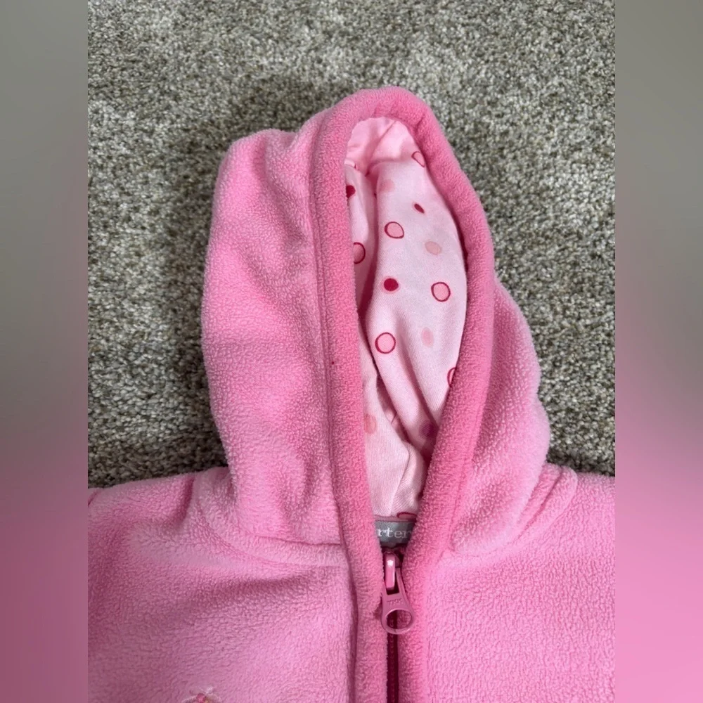 Vintage Baby Girl Carter’s Fleece Hooded Zip Up Bear 6 months
